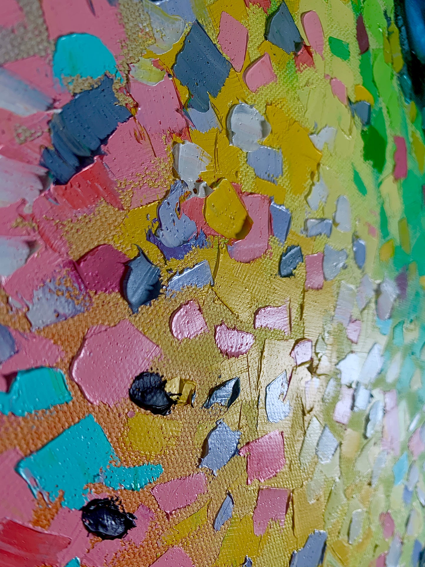 Close up of the rainbow section of the