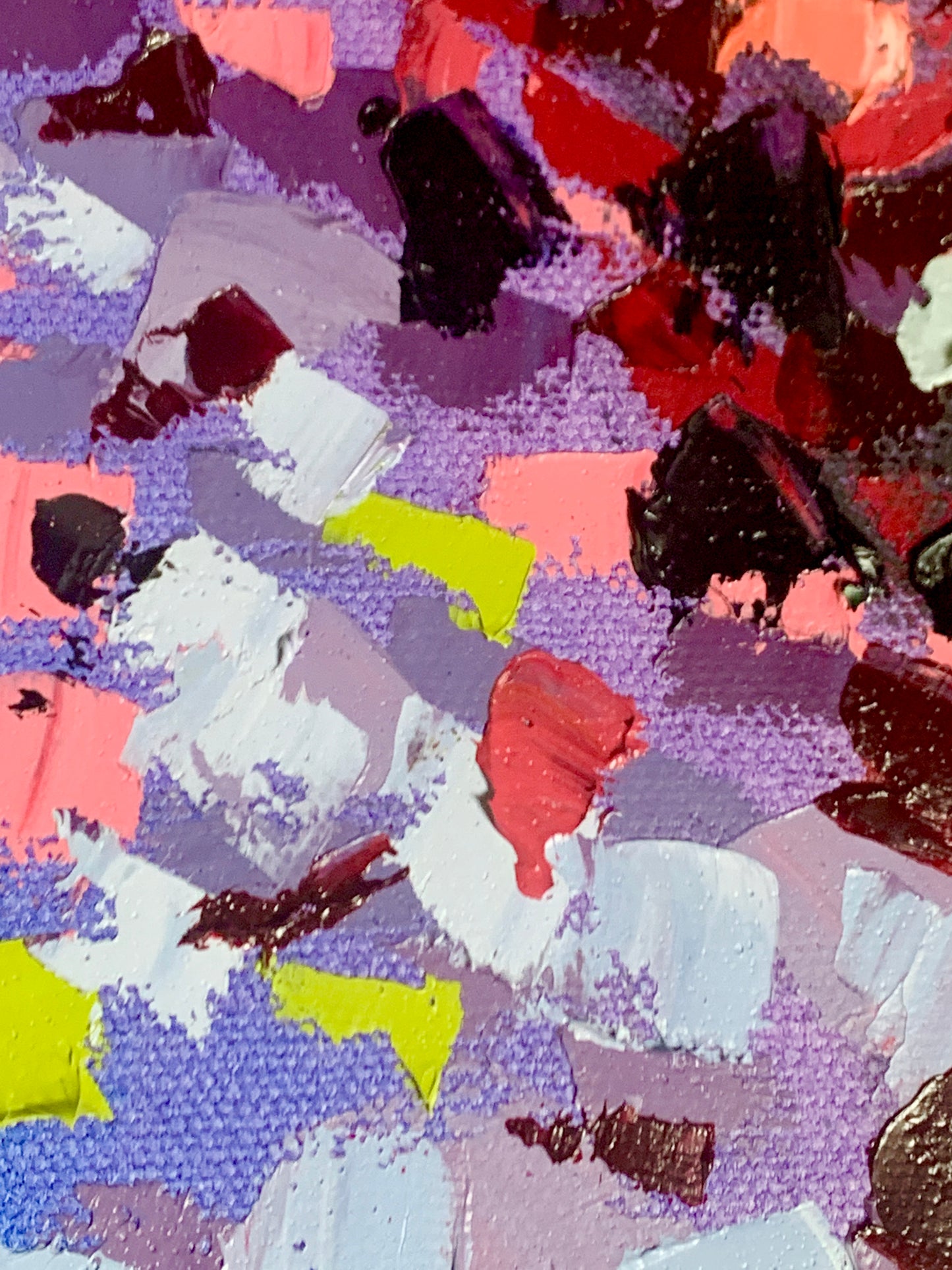 Close up texture of the purple area of the painting